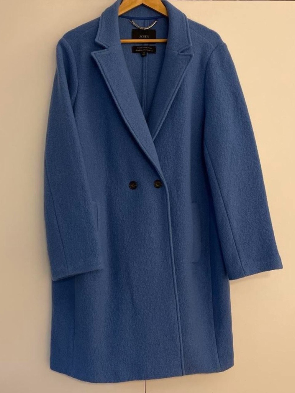 J. Crew Women's Double-Breasted Pea Coat in Periwinkle Blue